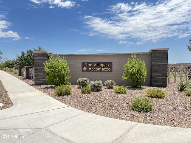 view of community sign