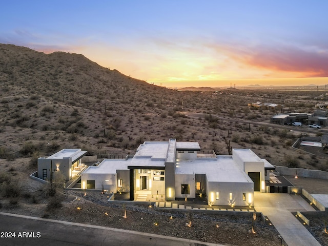 exterior space featuring a mountain view