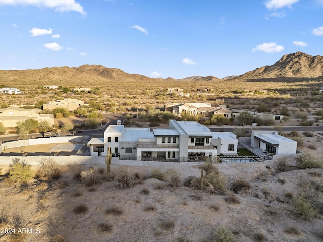 drone / aerial view with a mountain view