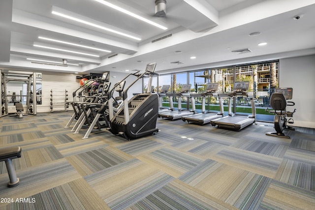 5250 E Deer Valley Dr Unit 140, Phoenix, AZ 85054 - workout area with carpet floors and recessed lighting