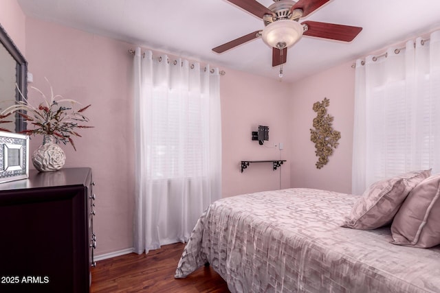 9603 N 1st Ave, Phoenix, AZ 85021 - bedroom featuring wood finished floors, baseboards, and a ceiling fan