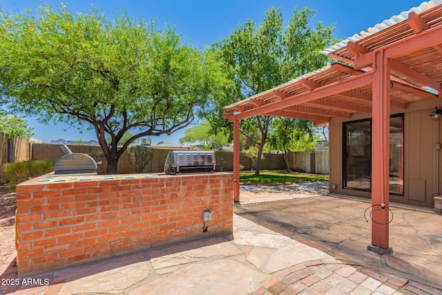 9603 N 1st Ave, Phoenix, AZ 85021 - fenced backyard with a pergola, a patio area, and a grill