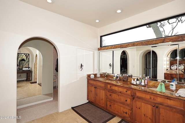 bathroom featuring vanity and tile patterned floors