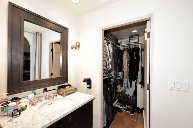 bathroom featuring vanity and tile patterned floors