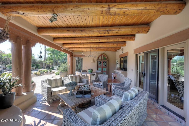 view of patio with outdoor lounge area