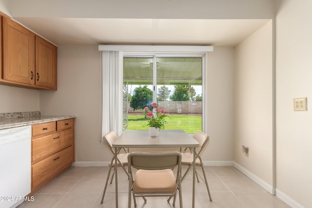 view of tiled dining room