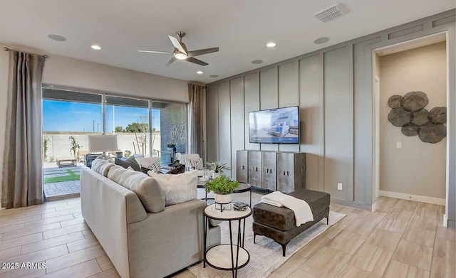 16336 W Jackson St, Goodyear, AZ 85338 - living area featuring ceiling fan and recessed lighting