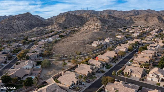 aerial view with a mountain view