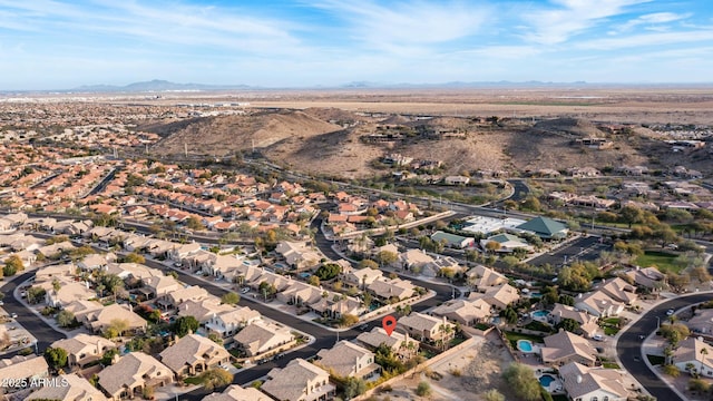 aerial view with a mountain view