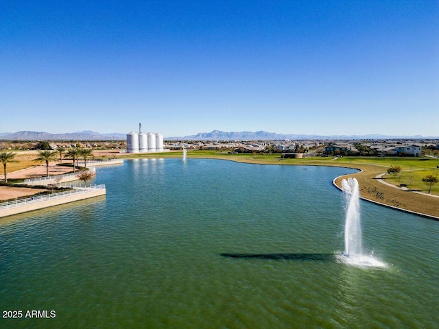 property view of water featuring a mountain view