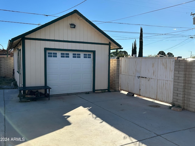 view of garage