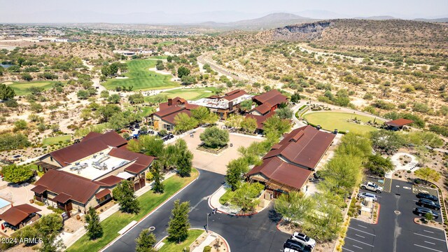 drone / aerial view with a mountain view