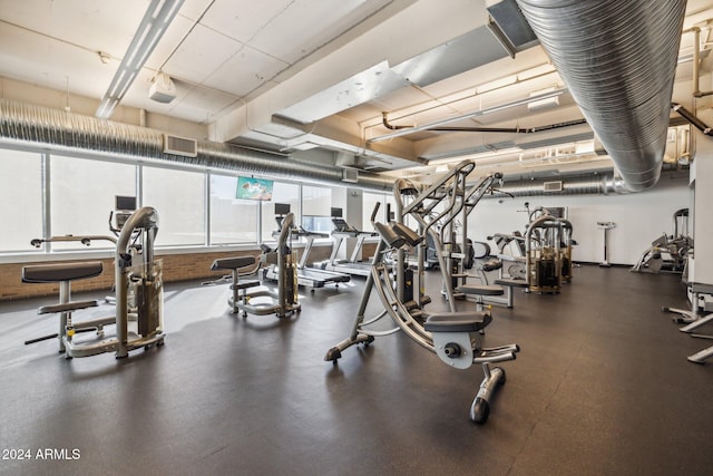 exercise room with visible vents