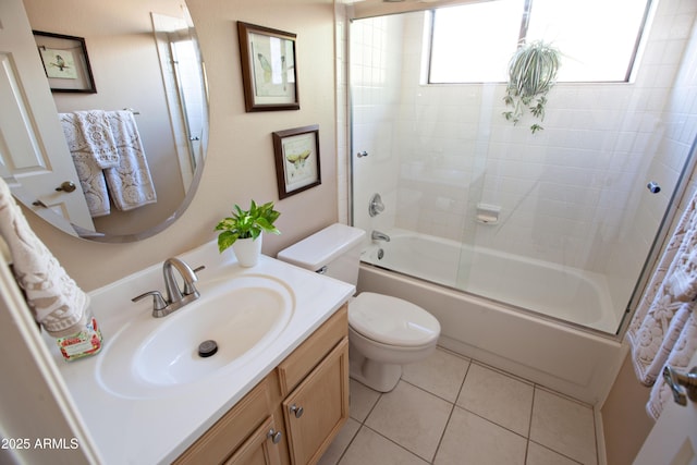 2635 N 62nd St, Mesa, AZ 85215 - full bath with tile patterned floors, toilet, shower / bathing tub combination, and vanity