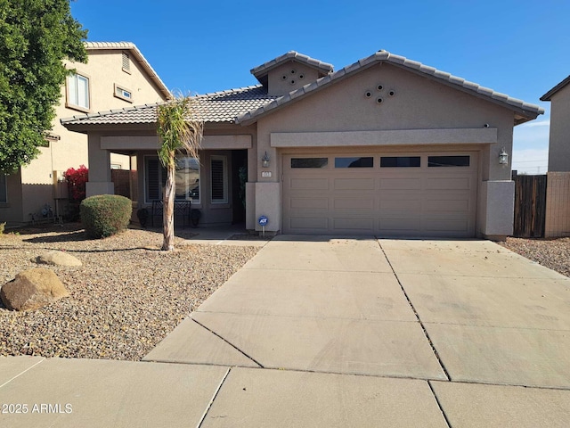 view of front of property featuring a garage