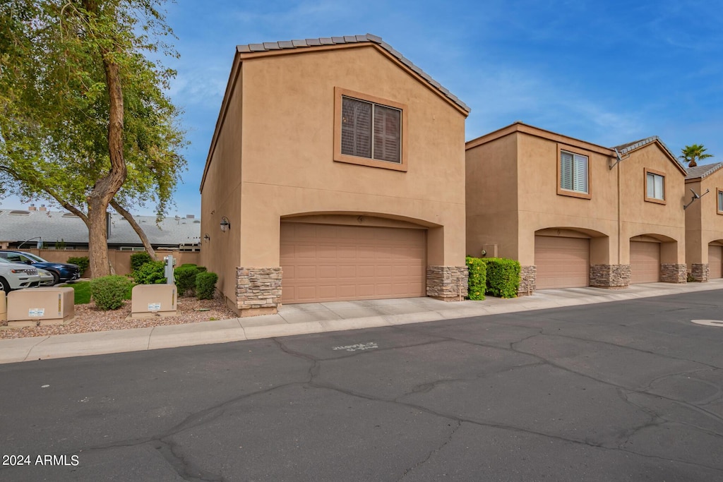 view of front of house with a garage