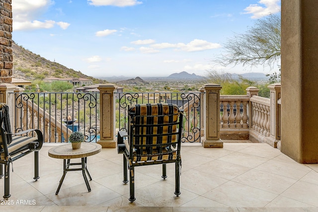 balcony with a mountain view