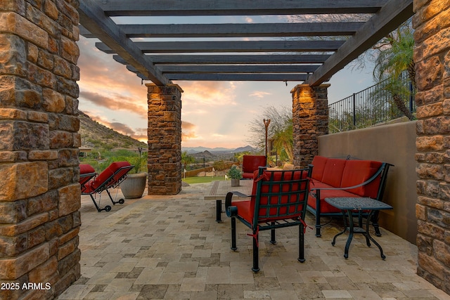 view of patio / terrace featuring a pergola