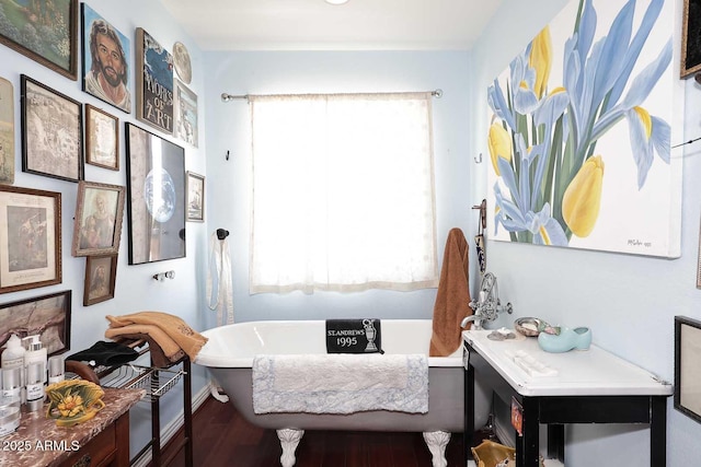 4317 N 70th St, Scottsdale, AZ 85251 - full bathroom featuring wood finished floors and a freestanding bath