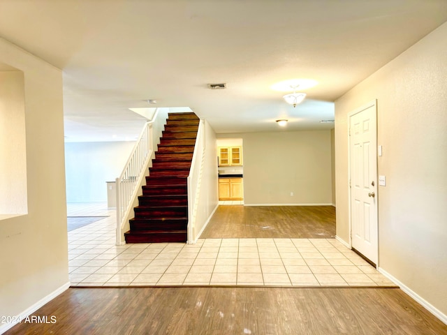 hall featuring light hardwood / wood-style floors