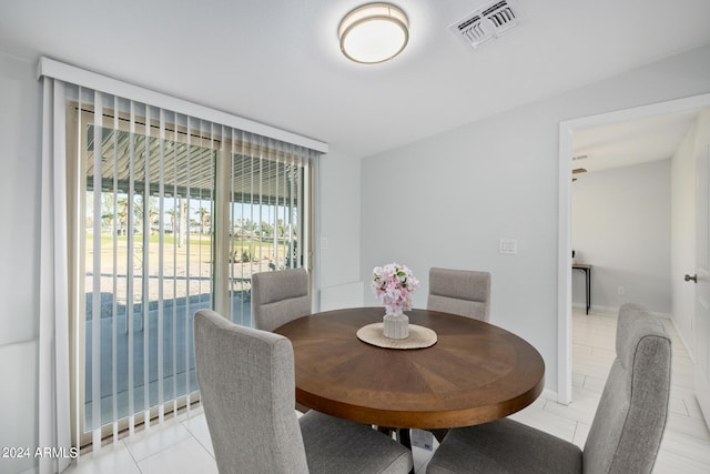 view of tiled dining room