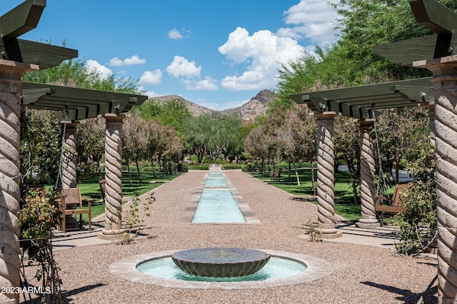 view of property's community featuring a mountain view