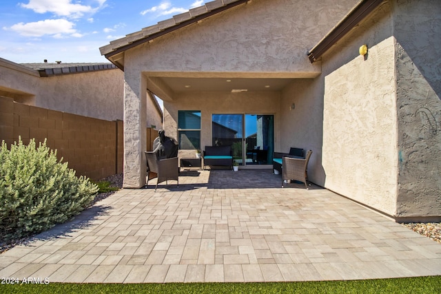 view of patio featuring outdoor lounge area