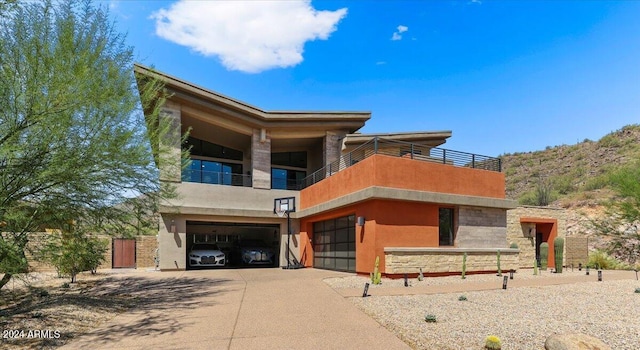 view of building exterior with a garage