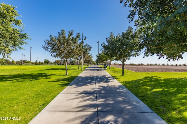 view of community with a lawn