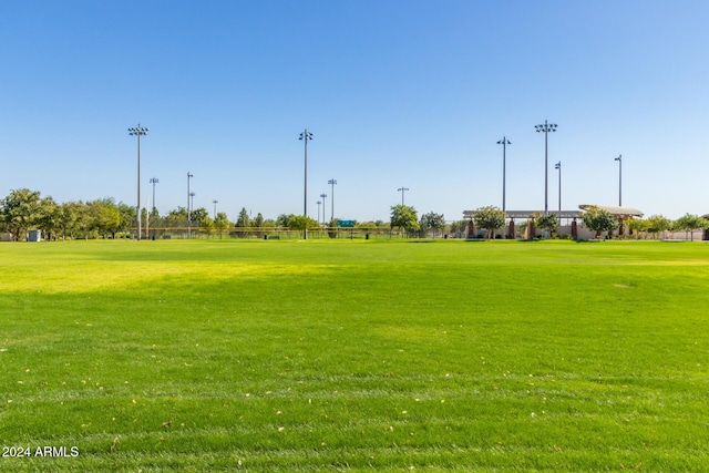 view of community featuring a lawn