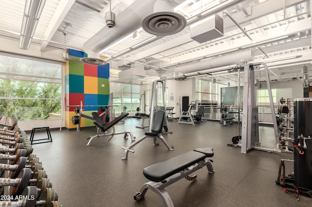 gym featuring plenty of natural light