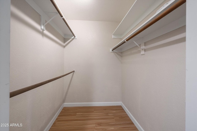 walk in closet featuring light wood-style flooring