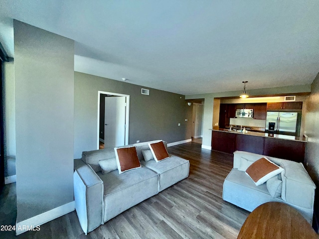 living room featuring hardwood / wood-style floors