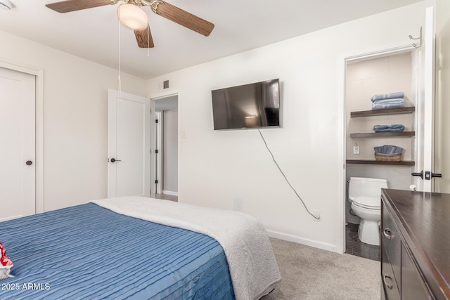 7727 E 4th St, Scottsdale, AZ 85251 - carpeted bedroom featuring a ceiling fan, baseboards, and visible vents