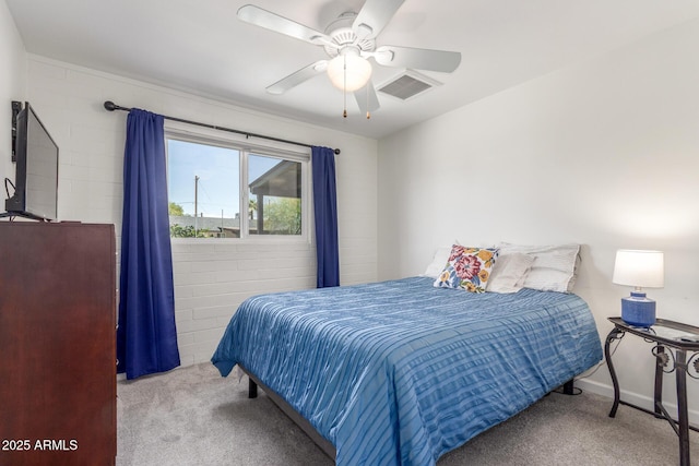 7727 E 4th St, Scottsdale, AZ 85251 - bedroom featuring visible vents, carpet flooring, and a ceiling fan