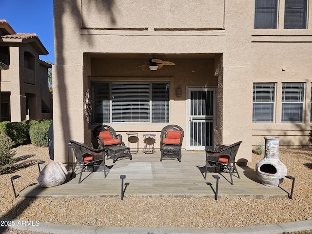 view of patio / terrace with a ceiling fan