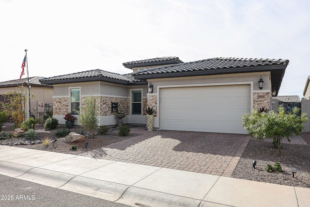 view of front of house with a garage