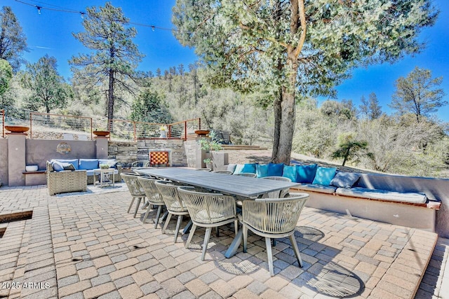 view of patio / terrace featuring an outdoor living space