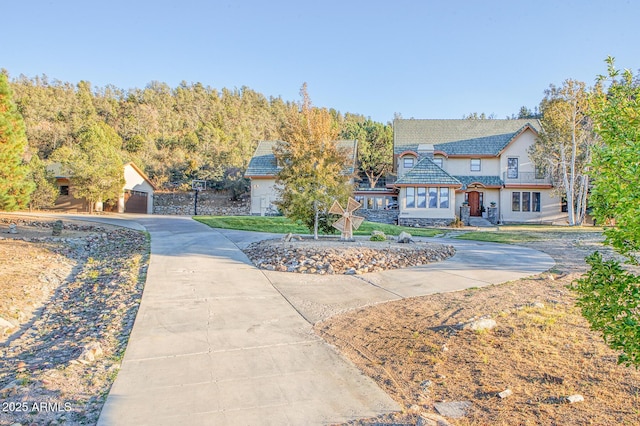 view of front of house with a garage