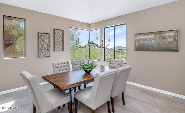 16255 E Ridgeline Dr, Fountain Hills, AZ 85268 - dining room featuring an inviting chandelier and baseboards