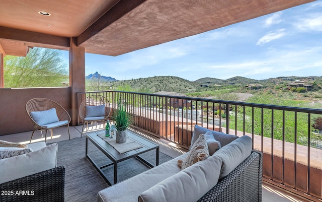 16255 E Ridgeline Dr, Fountain Hills, AZ 85268 - balcony featuring a mountain view and an outdoor living space