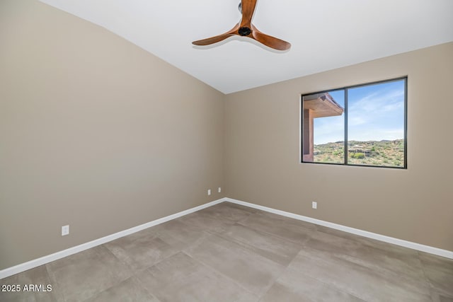16255 E Ridgeline Dr, Fountain Hills, AZ 85268 - unfurnished room with baseboards, vaulted ceiling, and ceiling fan