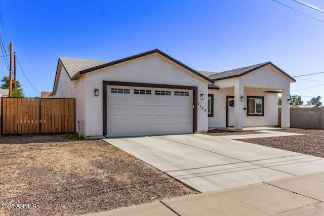 ranch-style home with a garage