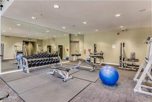 1701 E Colter St Unit 491, Phoenix, AZ 85016 - gym featuring recessed lighting and baseboards