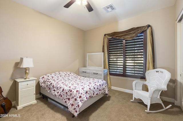 2378 N 158th Dr, Goodyear, AZ 85395 - bedroom featuring light carpet, baseboards, and ceiling fan
