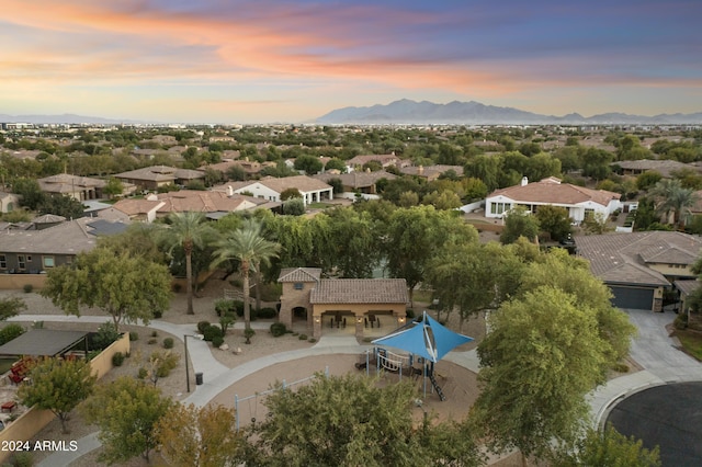 2378 N 158th Dr, Goodyear, AZ 85395 - aerial view at dusk of a residential view and a mountain view