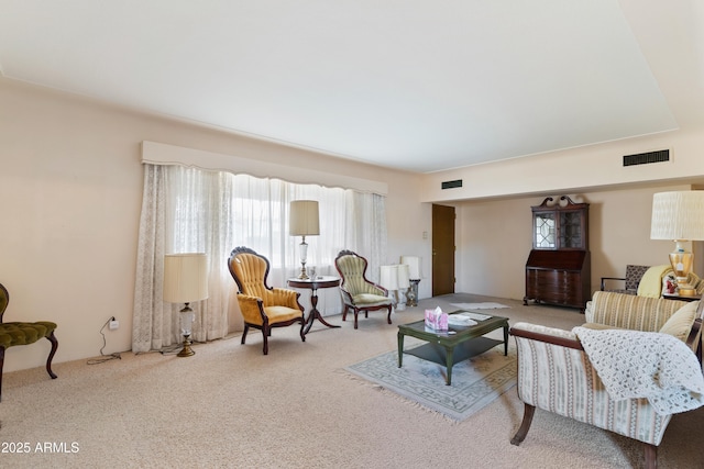 living room featuring carpet floors