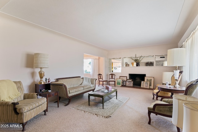 living room with carpet floors