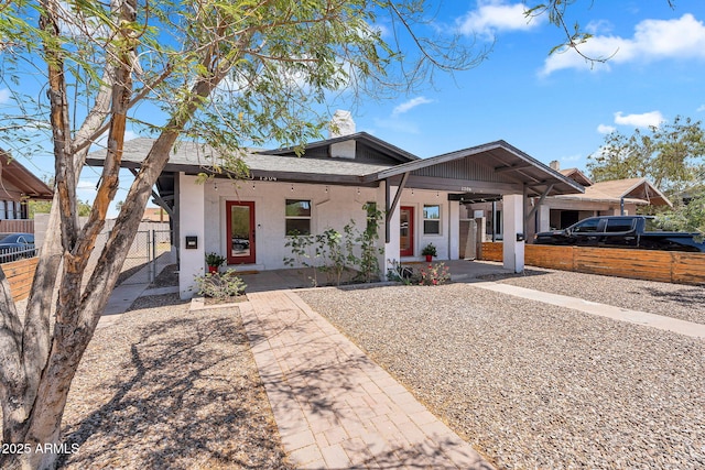 1306 E Fillmore St, Phoenix, AZ 85006 - view of front of property with stucco siding and covered porch