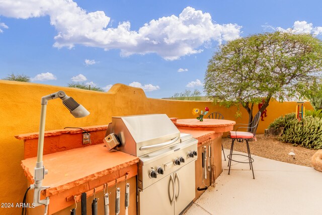 view of patio / terrace featuring an outdoor kitchen and area for grilling